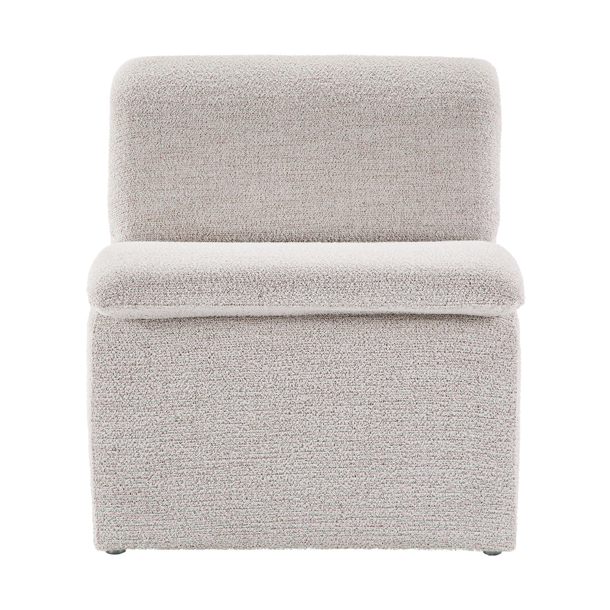Lume Parchment Boucle Upholstered Armless Accent Chair - Ornate Home
