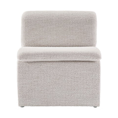 Lume Parchment Boucle Upholstered Armless Accent Chair - Ornate Home