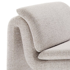 Lume Parchment Boucle Upholstered Armless Accent Chair - Ornate Home