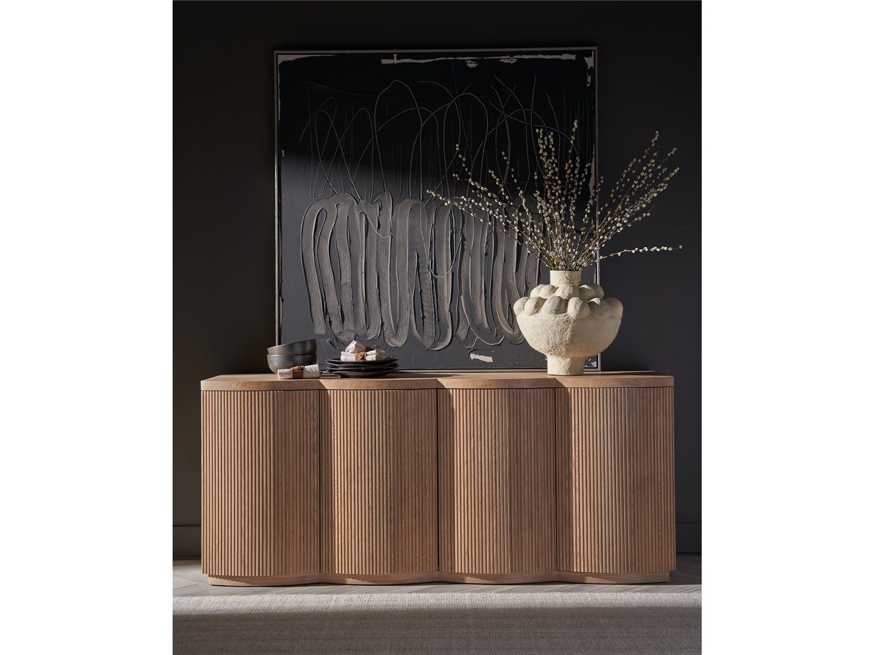 Lumi Natural Oak Credenza - Ornate Home