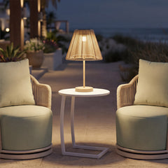 Lumika Beige Solar Table Lamp - Ornate Home