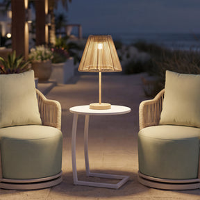 Lumika Beige Solar Table Lamp - Ornate Home