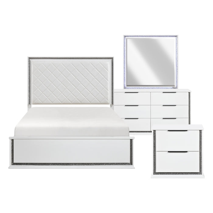 Lumin White 4pc Bedroom Set - Ornate Home