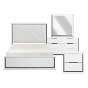 Lumin White 4pc Bedroom Set - Ornate Home