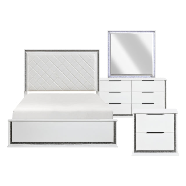 Lumin White 4pc Bedroom Set - Ornate Home