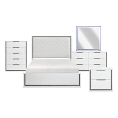 Lumin White 5pc Bedroom Set - Ornate Home