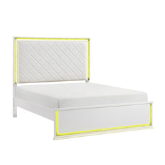 Lumin White Eastern King Bed - Ornate Home