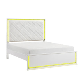 Lumin White Eastern King Bed - Ornate Home