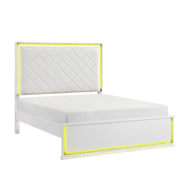 Lumin White Eastern King Bed - Ornate Home