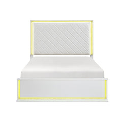 Lumin White Eastern King Bed - Ornate Home