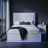 Lumin White Eastern King Bed - Ornate Home