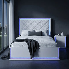 Lumin White Eastern King Bed - Ornate Home
