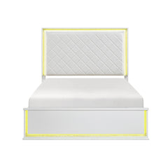 Lumin White Eastern King Bed - Ornate Home