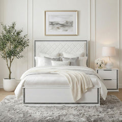 Lumin White Eastern King Bed - Ornate Home