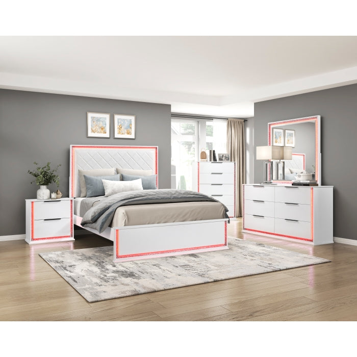 Lumin White Queen Bed - Ornate Home