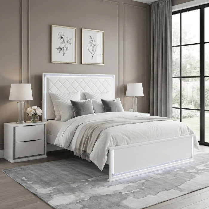 Lumin White Queen Bed - Ornate Home