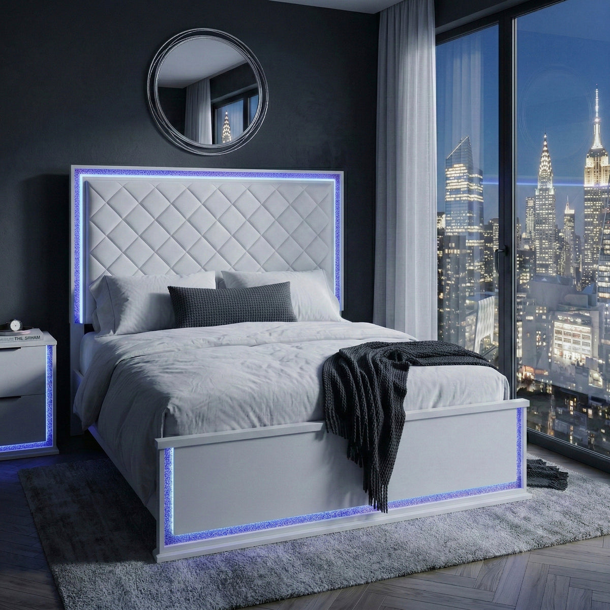 Lumin White Queen Bed - Ornate Home