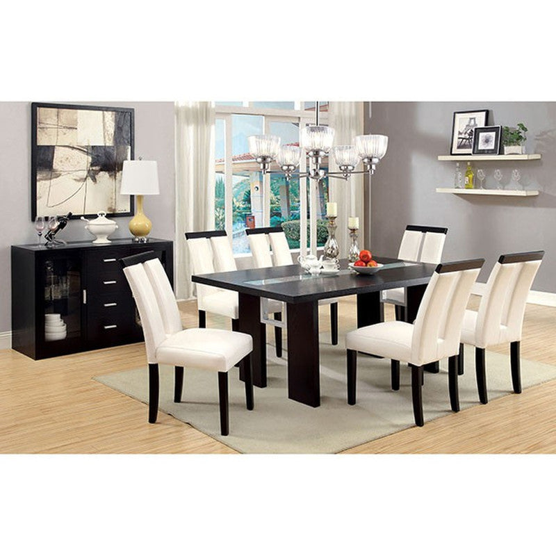 Luminar Black 7 Pc Dining Table Set - Ornate Home