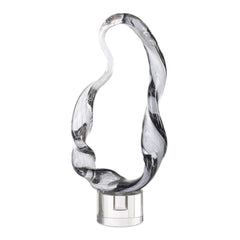 Luminous Twist Black/Gray Glass Sculpture - Ornate Home
