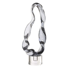 Luminous Twist Black/Gray Glass Sculpture - Ornate Home