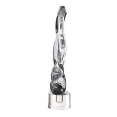 Luminous Twist Black/Gray Glass Sculpture - Ornate Home