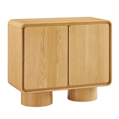 Lumo Oak 2-Door Curved Wood Accent Cabinet - Ornate Home