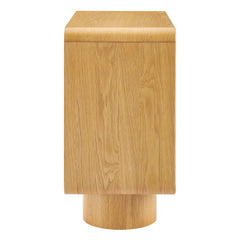Lumo Oak 2-Door Curved Wood Accent Cabinet - Ornate Home