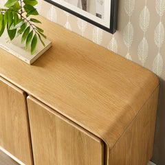 Lumo Oak 2-Door Curved Wood Accent Cabinet - Ornate Home