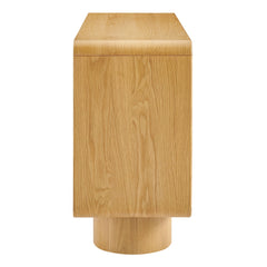 Lumo Oak 3-Door Curved Wood Accent Cabinet - Ornate Home