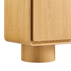 Lumo Oak 3-Door Curved Wood Accent Cabinet - Ornate Home