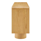 Lumo Oak 4-Door Curved Wood Accent Cabinet - Ornate Home