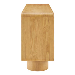 Lumo Oak 4-Door Curved Wood Accent Cabinet - Ornate Home