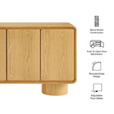 Lumo Oak 4-Door Curved Wood Accent Cabinet - Ornate Home