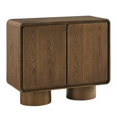 Lumo Walnut 2-Door Curved Wood Accent Cabinet - Ornate Home