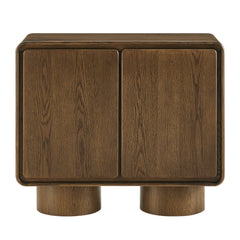 Lumo Walnut 2-Door Curved Wood Accent Cabinet - Ornate Home