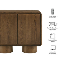 Lumo Walnut 2-Door Curved Wood Accent Cabinet - Ornate Home