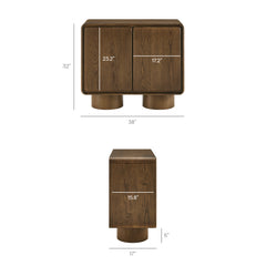 Lumo Walnut 2-Door Curved Wood Accent Cabinet - Ornate Home