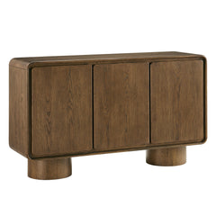 Lumo Walnut 3-Door Curved Wood Accent Cabinet - Ornate Home