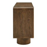 Lumo Walnut 3-Door Curved Wood Accent Cabinet - Ornate Home