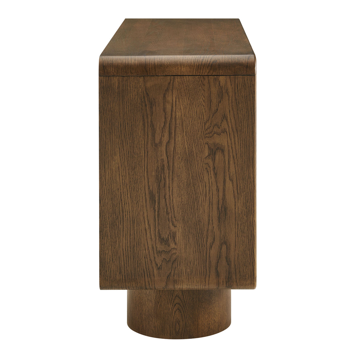 Lumo Walnut 3-Door Curved Wood Accent Cabinet - Ornate Home