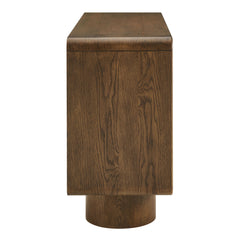 Lumo Walnut 3-Door Curved Wood Accent Cabinet - Ornate Home