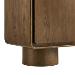 Lumo Walnut 3-Door Curved Wood Accent Cabinet - Ornate Home
