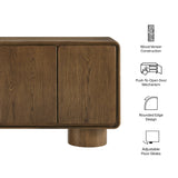 Lumo Walnut 3-Door Curved Wood Accent Cabinet - Ornate Home