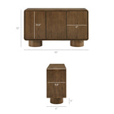 Lumo Walnut 3-Door Curved Wood Accent Cabinet - Ornate Home