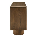 Lumo Walnut 4-Door Curved Wood Accent Cabinet - Ornate Home