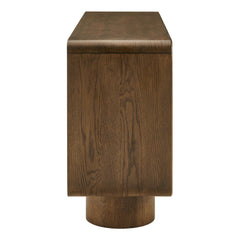 Lumo Walnut 4-Door Curved Wood Accent Cabinet - Ornate Home