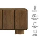 Lumo Walnut 4-Door Curved Wood Accent Cabinet - Ornate Home