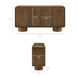 Lumo Walnut 4-Door Curved Wood Accent Cabinet - Ornate Home