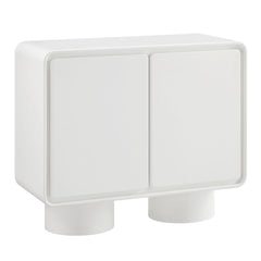 Lumo White 2-Door Curved Wood Accent Cabinet - Ornate Home
