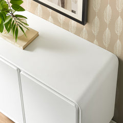 Lumo White 2-Door Curved Wood Accent Cabinet - Ornate Home